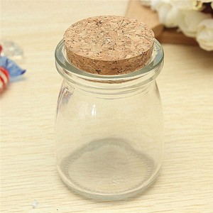 Petits pots en verre transparent en gros |   Contenants de stockage alimentaire pour pouding, gelée, <span class=keywords><strong>miel</strong></span> <span class=keywords><strong>et</strong></span> confiture avec couvercles en plastique <span class=keywords><strong>et</strong></span> en liège - Product Image 3