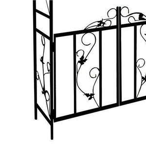 Móveis de jardim com estrutura de aço verde, portas de entrada dianteiras em arco de aço, ferro forjado, villa, portão duplo - Product Image 6