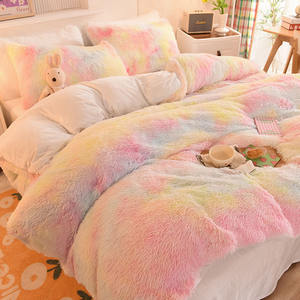 Parure de couette en velours long et chaud pour l'hiver, poids lourd, 4 pièces, polyester tissé, 400TC, sur mesure, luxe, shaggy, pour achat en gros - Product Image 2