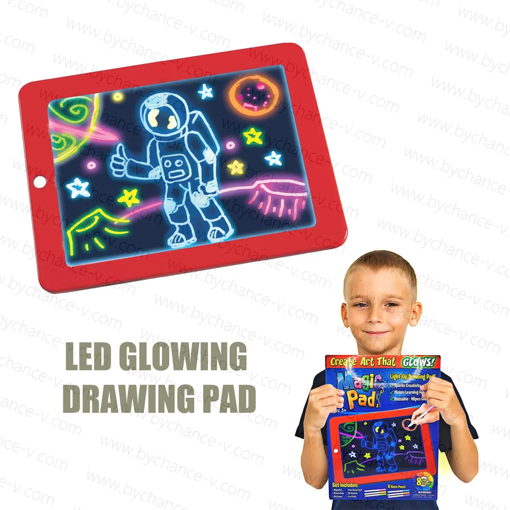 Hotsale deluxe holiday gift for kids ferramentas de aprendizagem inovadoras materiais escolares iluminar LED desenho tablet magia pad