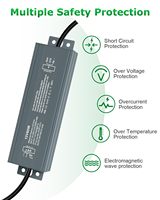 Controlador LED con Carcasa de Aluminio Impermeable IP67, 12V 60W, Admite Enchufes Personalizados y Grabado Láser, Iluminación Exterior