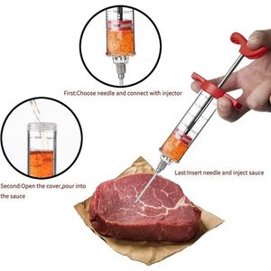 Jeringa Inyectora de Carne Negra Ecológica de Plástico al por Mayor con 3 Agujas para Marinado para Cocina Doméstica y Restaurantes, Kit de Barbacoa - Product Image 6