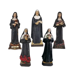 Fábrica de resina personalizada <span class=keywords><strong>Santa</strong></span> <span class=keywords><strong>Rita</strong></span> estatua religiosa artesanía regalos cristianos decoración del hogar figurita productos religiosos católicos - Product Image 1