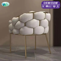 Fauteuil de salon en velours de luxe nordique en gros, fauteuil de salon, fauteuil de maquillage, fauteuil de détente, fauteuil de salon pour la maison