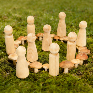 Набор деревянных фигурок-гномов из неокрашенной березы для рукоделия и декора рабочего стола - Product Image 6