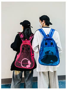 Sac à dos d'été Halloween en PVC transparent et imperméable personnalisé Funny Cute Ghost Design Outdoor Travel Student Schoolbag - Product Image 4