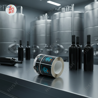 Autocollants d'Emballage Personnalisés pour Bouteilles de Vin avec Impression de Logo, Vernis Sélectif UV, Dorure à Chaud Texturée, Étiquettes de Vin