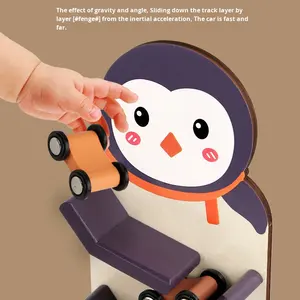 Classique nouveautés dessin animé toboggan <span class=keywords><strong>voiture</strong></span> enfants Interaction début éducatif bois véhicule <span class=keywords><strong>Train</strong></span> fente jouets pour enfants filles garçons - Product Image 2