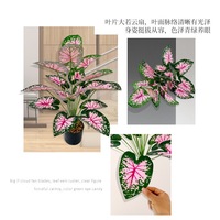 Dekorasi Rumah Tanaman Plastik Buatan Hijau Warna-warni Pot Taro Indoor/Outdoor Simulasi Tinggi Natal Paskah Ruang Tamu