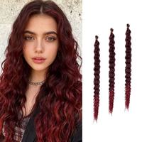 Populaire Cheveux à tresser au crochet de 24 pouces, Ondulation lâche, Boucle spirale italienne, pour tresses françaises bouclées, Teint à la baguette, Double trame machine