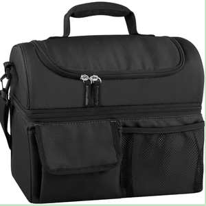 Custom Logo Insulated Polyester Cooler Lunch Bag with Double Chamber 20L Capacity Waterproof Zipper Closure for Food Storage - Product Image 1