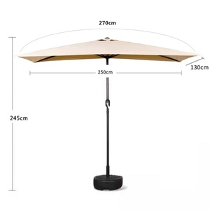 9ft Windproof Semi-Circular Terrace Umbrella 5 Fiber Ribs Manual Crank Design Fade-Resistant Fabric for Outdoor Balcony Garden - Product Image 6