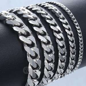 3-11mm Men's <b>Bracelets</b> Stainless Steel Curb Cuban Link Chain <b>Black</b> Gold Color Silver Color <b>Bracelet</b> for <b>Women</b> Jewelry - Product Image 2