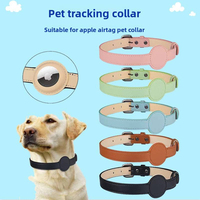 Collier pour animaux de compagnie en PU avec logo personnalisé, compatible avec AirTag, anti-perte, suivi GPS, collier ajustable pour chats et chiens, toutes saisons