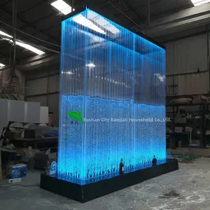 project hotel indoor decoration LED glowing four sided acrylic waterfall wall water bubble wall