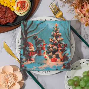 Christmas Paper Napkins 330mm Square Printed Holiday Disposable Napkins For Christmas Party - Product Image 2