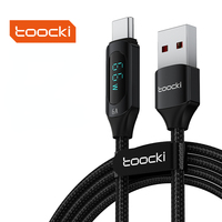 Kabel Toocki Universal Type-C 66W/6A Output 480Mbps Sinkronisasi Data Inti Tembaga Berlapis Timah Tebal untuk Penggunaan Xiaomi/OPPO/Vivo