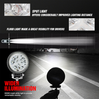 LYD-162W Phare de travail LED rond pour voiture avec DRL, lumière stroboscopique jaune et blanche, projecteur pour véhicule, lumière auxiliaire LED réglable et flexible