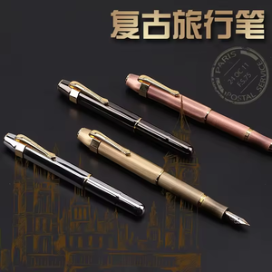 Penne <span class=keywords><strong>a</strong></span> <span class=keywords><strong>sfera</strong></span> con Logo Vintage in metallo personalizzato di lusso penne stilografiche in ottone penne regalo in metallo con marchio personalizzato - Product Image 3