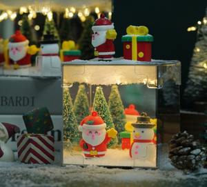 <span class=keywords><strong>Cubo</strong></span> <span class=keywords><strong>Rubik</strong></span> atmósfera luz nocturna Navidad relajación hecho a mano DIY Santa Claus acrílico noche luz cumpleaños regalo creativo - Product Image 3