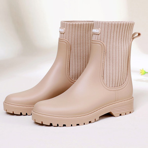 <span class=keywords><strong>Bottines</strong></span> en caoutchouc antidérapantes imperméables et personnalisées pour femmes, bottes de pluie courtes en PVC, vente en gros - Product Image 4