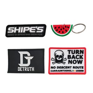 Custom No Minimum Logo 3D Soft Rubber Patches Promotional Soft PVC Keychains & Carabiners with Key Ring