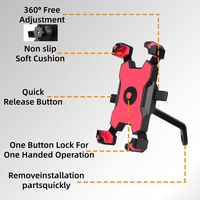 Installation de rétroviseur de véhicule électrique d'un support de téléphone multifonction Clip automatique en aluminium de moto populaire 100 pièces