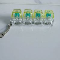 Llavero Antiestrés con Teclado Mecánico Transparente de 1/2/3/4 Teclas, Llavero con Interruptor de Botón y Luz LED, Juguete para Aliviar el Estrés