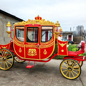 Carrozza Reale Elettrica in Metallo a Forma di Zucca Rossa per Matrimoni, Porta <span class=keywords><strong>Numero</strong></span> da Tavolo, Carrozza Reale a 4 Ruote in Vendita - Product Image 1