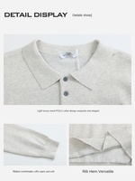 Pull tricoté haut de gamme style Old Money personnalisé, haut décontracté à manches longues pour homme, couleur unie, automne-hiver, style polo