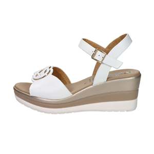 Sandali con zeppa da donna Tredy bianchi 84294-E5 con tacco a piattaforma, scarpe estive - Product Image 1