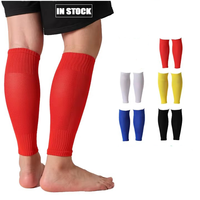 Manchon de jambe de couleur unie de qualité course à pied sport football en Stock exercice anti-dérapant chaussettes de Compression de mollet gratuit