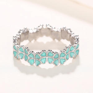 Bague en émail en forme de cœur T0239 avec sertissage en canal, pierre naturelle, unisexe, tendance, cadeau - Product Image 2