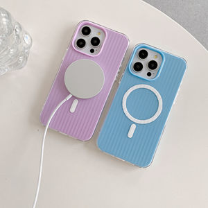 Coque de téléphone portable en TPU mince, sans fil, antichoc, anti-traces de doigts, couleur macaron, 2 en 1, pour 13 14 15 16 Pro Max - Product Image 2