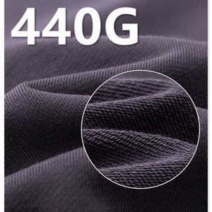 440GBig Heavy Terry 80% Coton 20% Polyester Bas quantité minimale de commande Femmes Ras Du Cou À Capuche Brodé En Relief Personnalisé Hommes Sweat - Product Image 4