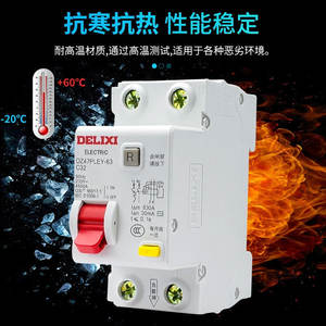 Interruptores de Circuito en Caja Moldeada Delixi, 1P Doméstico, 2P Interruptor de Aire con Protección Contra Fugas, Modelos Disponibles de 40A, 32A, 20A y 63A - Product Image 1