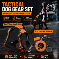 Ensemble laisse rétractable et harnais pour grand chien, robuste, 55 lb, gilet tactique anti-traction pour grandes races