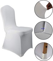 Housses de chaise blanches Housse de chaise en polyester spandex Housses extensibles pour la fête de mariage Banquet Housses de chaise à l'avant plat