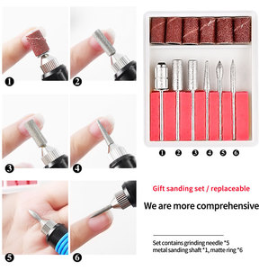 (5 Mũi Khoan Móng Tay Cacbua) + Máy Khoan Móng Tay Điện Mini Chuyên Nghiệp 35000 Vòng/phút//6 Màu Bút Loại Máy Khoan Móng Tay - Product Image 3