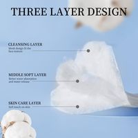 Tampons de coton cosmétiques biodégradables jetables doux gaufrés 3 couches pour le démaquillage du visage, marque privée OEM