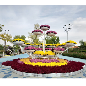 Grand <span class=keywords><strong>support</strong></span> à <span class=keywords><strong>fleurs</strong></span> multiples en métal blanc pour célébration <span class=keywords><strong>de</strong></span> mariage dans le jardin et architecture paysagère Décoration <span class=keywords><strong>de</strong></span> mariage élégante - Product Image 6