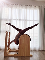 Barril de Pilates Profesional de Madera de Arce para Fisioterapia y Rehabilitación Postoperatoria con Base Ajustable