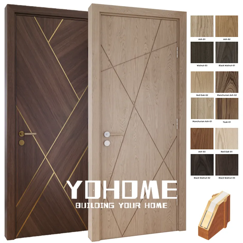 Malaysia kayu flush pintu terbaru pintu interior kayu solid Rusia interior pintu kayu padat rumah untuk oak putih sin
