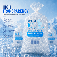 Sacs à glaçons transparents de qualité alimentaire avec logo personnalisé du fabricant, sacs à glaçons en fil métallique pour l'emballage de machines automatiques