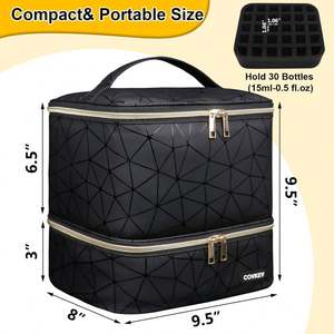 Étui de transport pour vernis à ongles, échantillon gratuit - Contient 30 flacons, rangement double couche pour vernis à ongles et étui pour sèche-ongles - Product Image 2