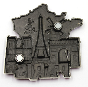 Fabricants d'autocollants personnalisés pour réfrigérateur en alliage de zinc France <span class=keywords><strong>Paris</strong></span> bâtiments touristiques aimant de réfrigérateur 3D - Product Image 6
