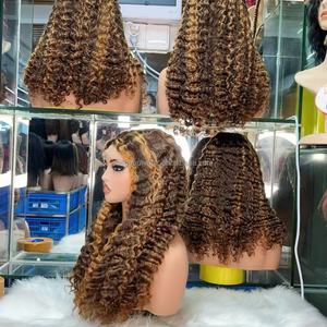 Échantillon gratuit Perruque frontale en dentelle HD Cheveux humains Perruques sans colle Cheveux bouclés birmans Cuticules alignées Perruques frontales en dentelle pour femmes noires - Product Image 4