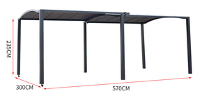 Tettoia <span class=keywords><strong>per</strong></span> <span class=keywords><strong>Auto</strong></span> <span class=keywords><strong>in</strong></span> Alluminio Resistente da Esterno, Pergola, Gazebo, Padiglione <span class=keywords><strong>per</strong></span> Parcheggio <span class=keywords><strong>Auto</strong></span>, Tenda Garage <span class=keywords><strong>in</strong></span> <span class=keywords><strong>Ferro</strong></span> PE Acciaio Inossidabile - Product Image 2