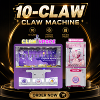 Machine à griffes unique Play 10-Crane, grande machine à griffes, 10 prix en 1 tour, machine à griffes d'arcade, jouet à griffes, attrape-collations
