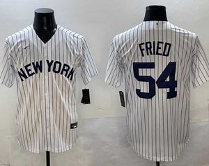 Max Fried # Maillot de <span class=keywords><strong>baseball</strong></span> rayé 54 NY pour hommes et femmes, <span class=keywords><strong>chemise</strong></span> de sport brodée - Product Image 5